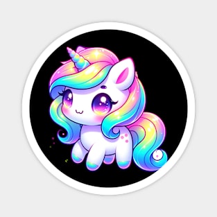 Kawaii Unicorn Cute Pastel Rainbow Design Magnet